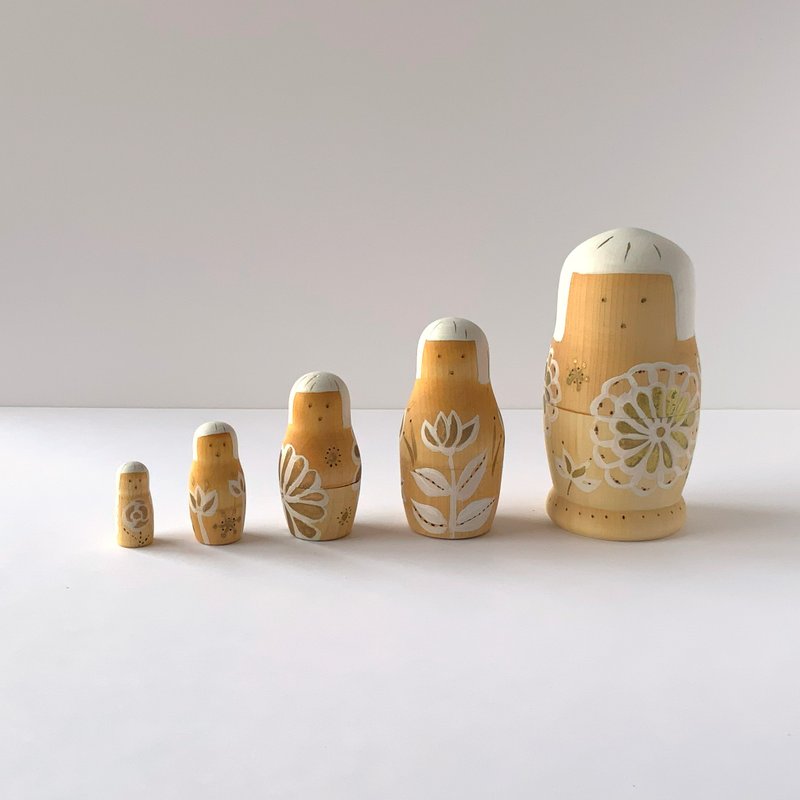 おかっぱマトリョーシカ　白 - 擺飾/家飾品 - 木頭 白色