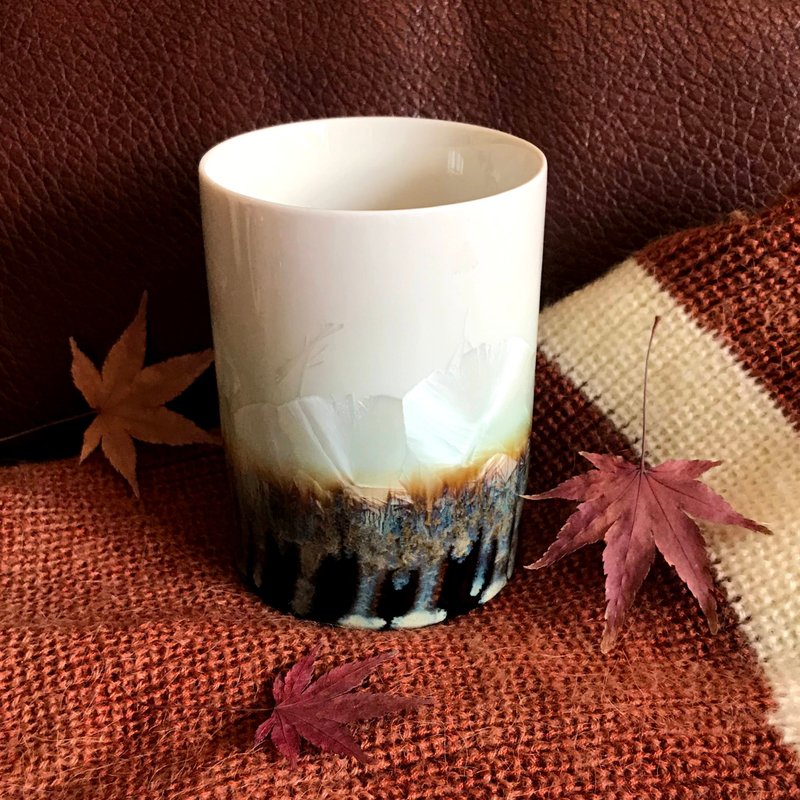 台灣製造 晶花系列 結晶釉杯(淺綠) - 其他杯子 - 瓷 綠色