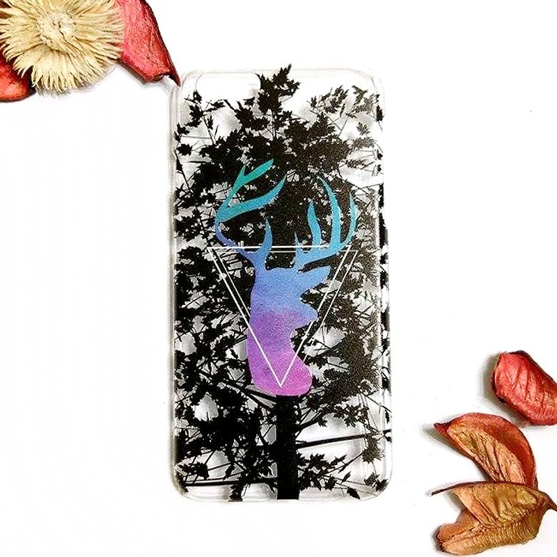Deer with tree transparent phone case - Phone Cases - Plastic Transparent