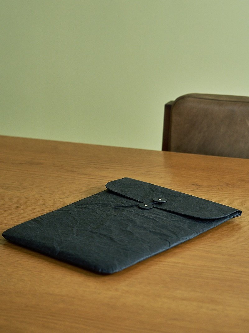 環保可水洗和紙 超輕防水筆電包 文件袋式 MacBook內膽包 水暮藍 - 電腦配件 - 紙 黑色