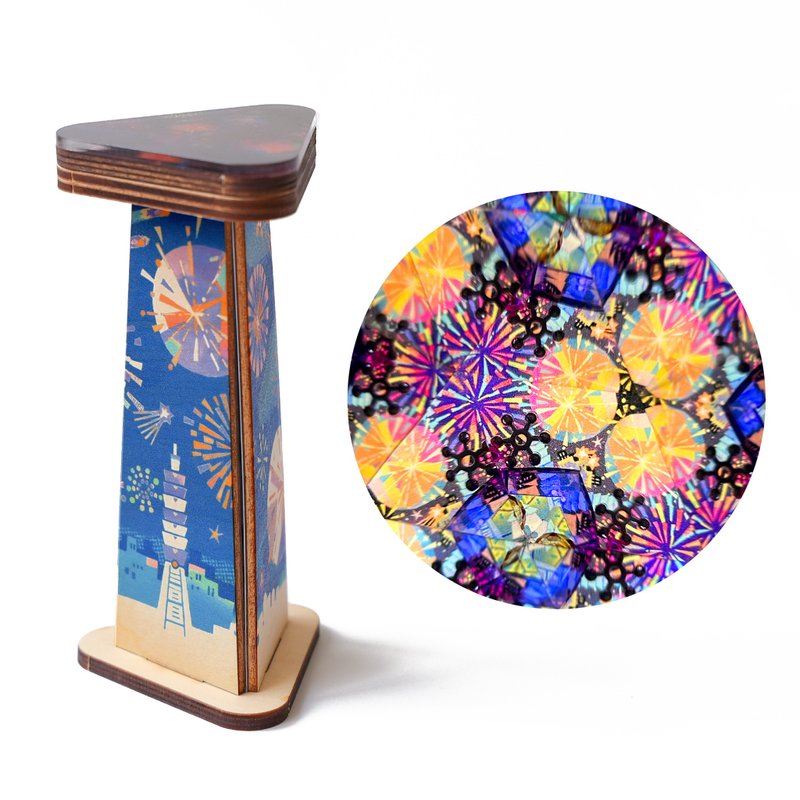 [Play with kaleidoscope] Taipei New Year's Eve Fireworks - DIY / Wooden Kaleidoscope / Taiwan Attractions - Items for Display - Wood Multicolor