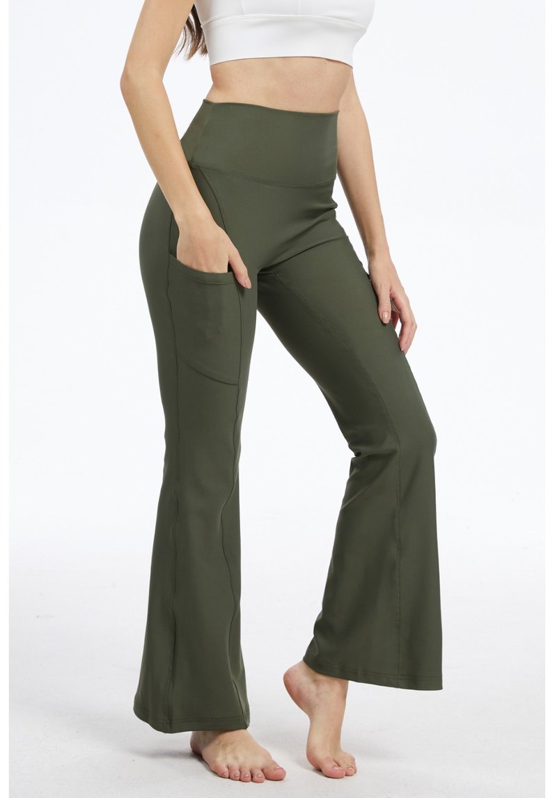 【SILVERWIND】純色運動外穿背心速乾健身瑜伽喇叭褲 - 女運動褲/機能褲 - 環保材質 多色