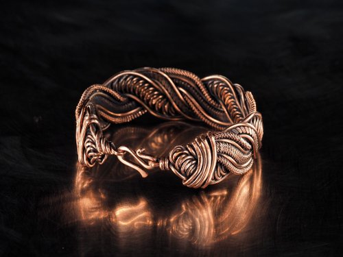 Wire wrapped copper bracelet / Unique stranded wire jewelry Wire Wrap Art -  Shop Wire Wrap Art Bracelets - Pinkoi