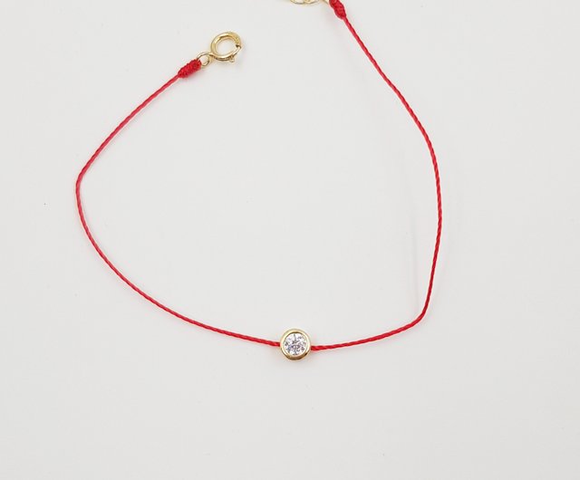 Red String Bezel Bracelet