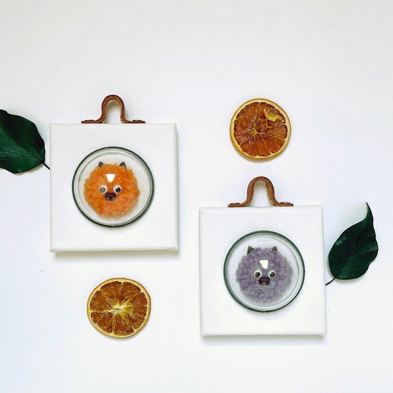 Lonely Crooked Star/Mini 3D Hanging Decorative Painting - ของวางตกแต่ง - วัสดุอื่นๆ สีส้ม