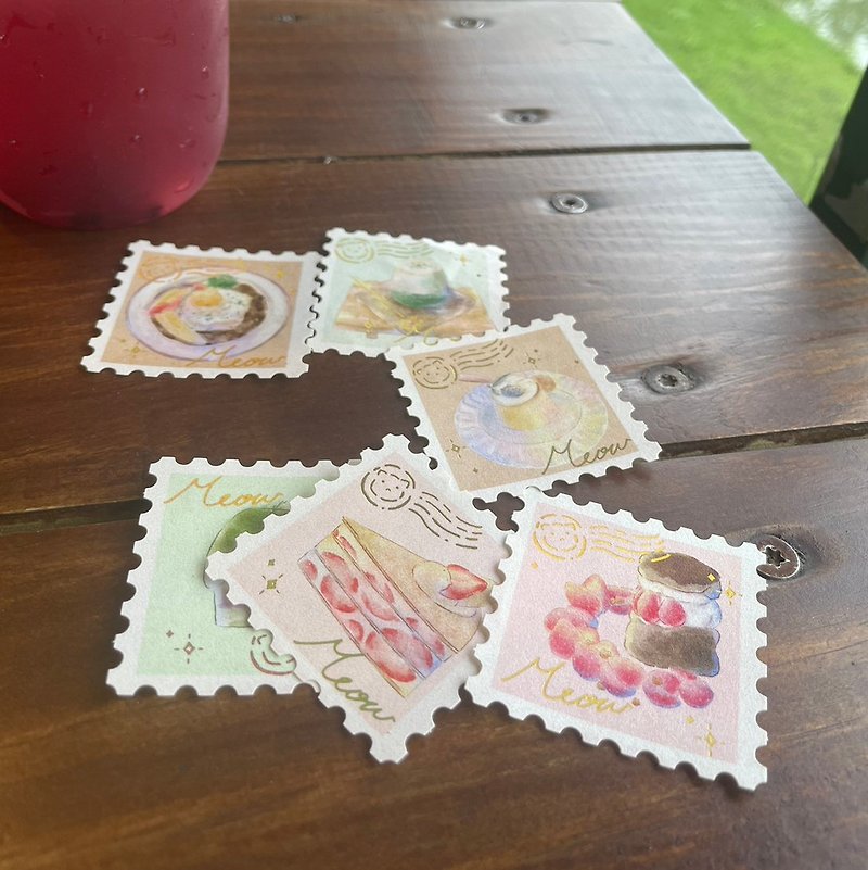 Mimi Cat Dessert_Foil Stamp Sticker - สติกเกอร์ - กระดาษ 