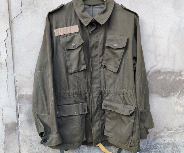 Vintage 70-80s Original Italian Army Field Jacket Olive Military