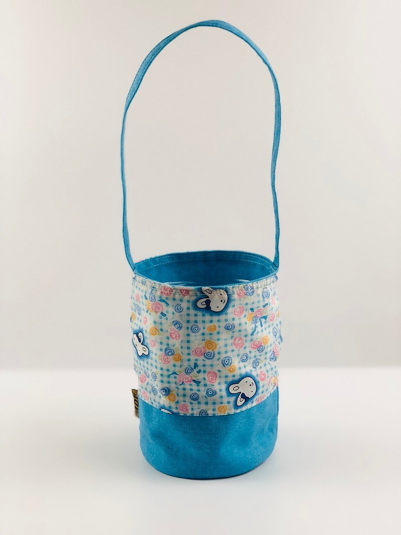 MDF Environmental Beverage Bag-Rabbit (Blue) - ถุงใส่กระติกนำ้ - ผ้าฝ้าย/ผ้าลินิน สีน้ำเงิน