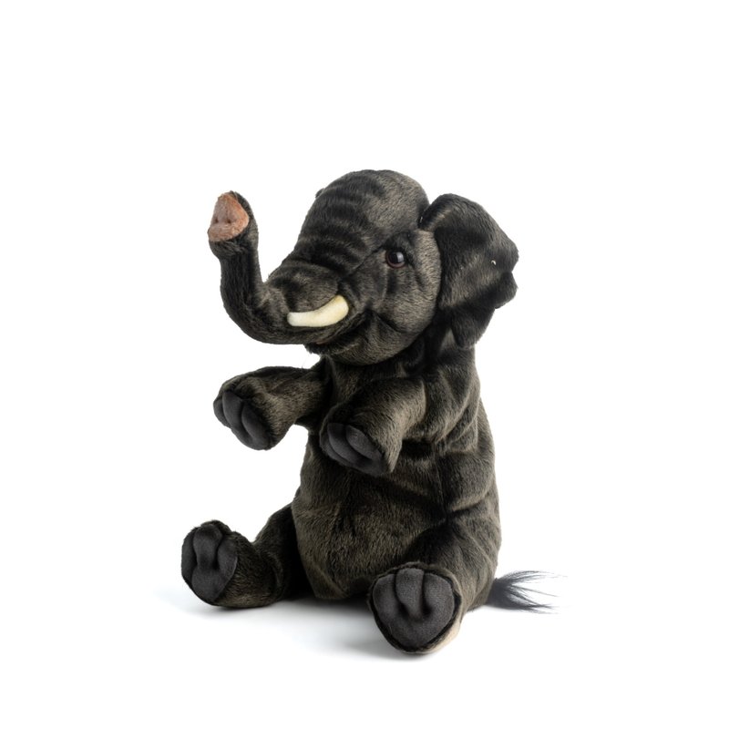 Hansa 8462-elephant hand puppet 28 cm long - ตุ๊กตา - วัสดุอีโค สีดำ