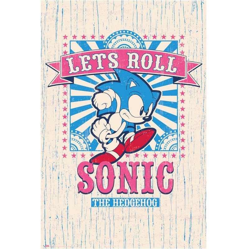 【音速小子】LET S ROLL 美式復古海報 - 海報/掛畫/掛布 - 其他材質 多色