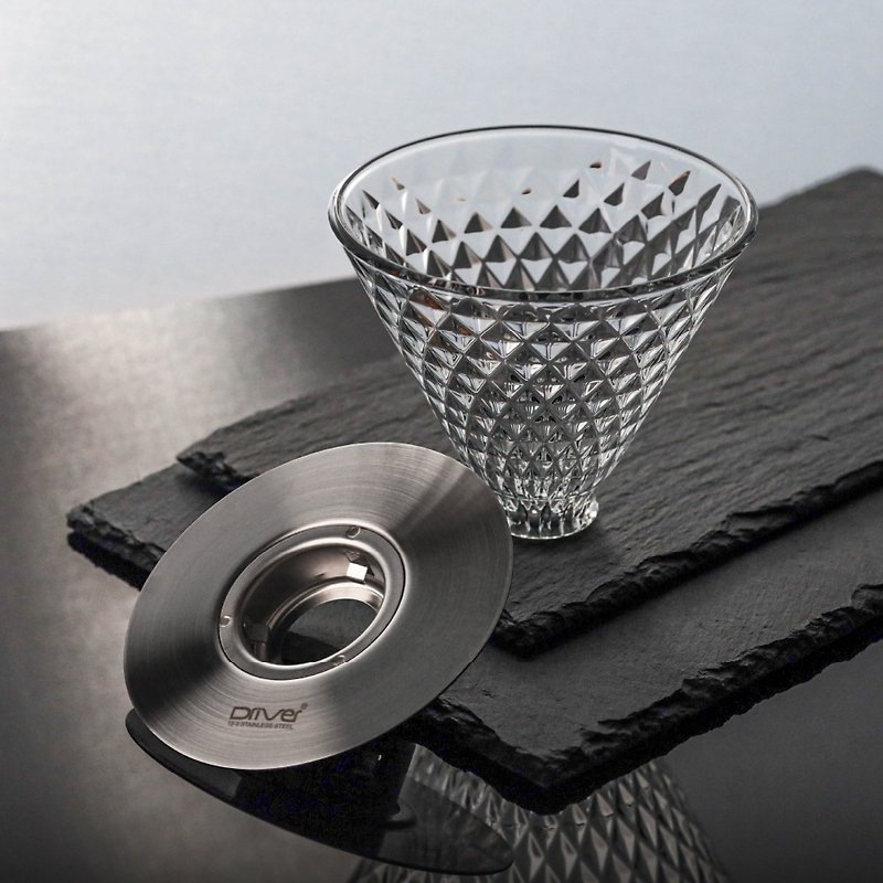 鑽石咖啡濾杯 2-4cup - 咖啡壺/咖啡器具 - 其他金屬 透明
