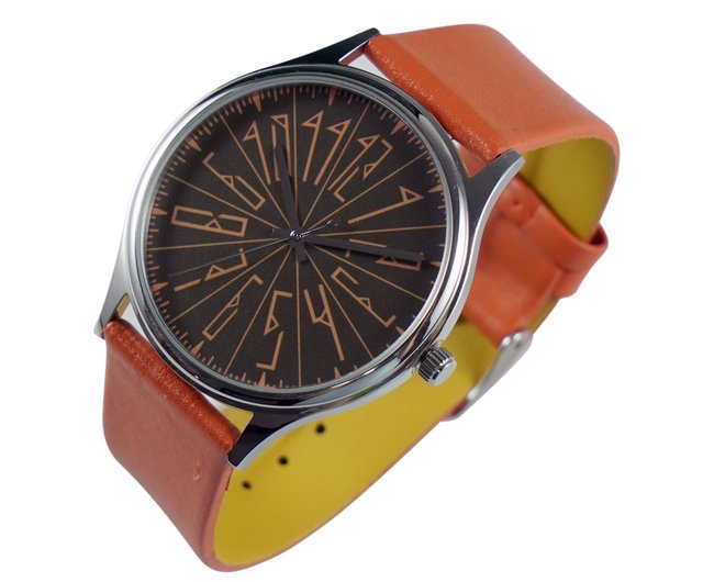 注目の大型デジタル時計オレンジストラップメンズ腕時計世界中送料無料 - ショップ S and M Watch 男女兼用（ユニセックス）腕時計 -  Pinkoi