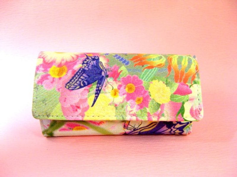 Flower and Butterfly Key Case - Keychains - Genuine Leather 