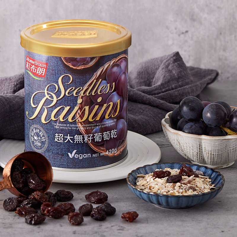 【紅布朗】超大無籽葡萄乾 (420g/罐)果乾 - 水果乾 - 其他金屬 