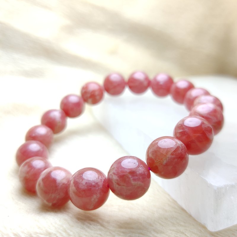 【訂製品】紅紋石 阿根延 6-12mm  Rhodochrosite 手串 天然水晶 - 手鍊/手環 - 水晶 