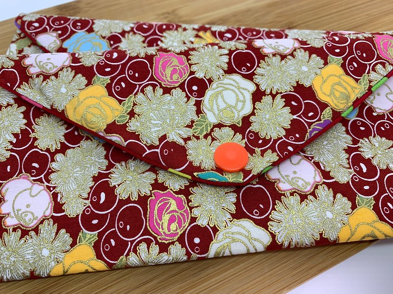 2019 Little Piglet Xiyang Sheep Red Envelope Bag Bright Red Passbook Bag Pencil Case - Toiletry Bags & Pouches - Cotton & Hemp Red