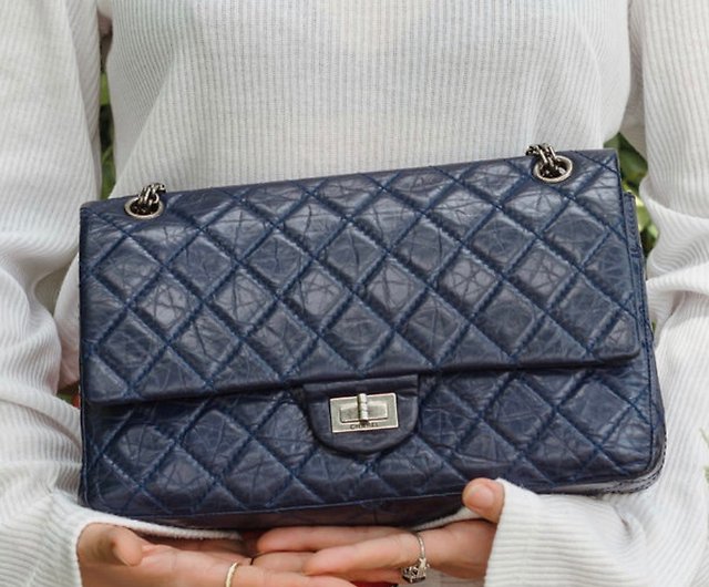 Vintage Chanel 2.55 Dark Blue Silver Buckle - Shop aparischic Handbags &  Totes - Pinkoi