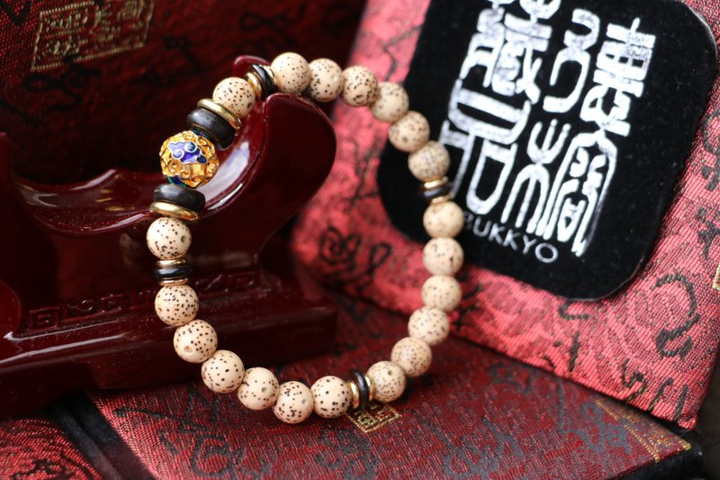 精品星月菩提子 8mm圓珠 景泰藍黃銅 文玩 手珠 手串 客製化設計 - 手鍊/手環 - 植物．花 