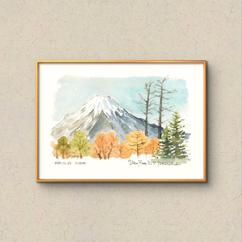 A5海報 | 使用真正水彩紙印刷的復刻水彩畫 | 富士山 - 海報/掛畫/掛布 - 紙 