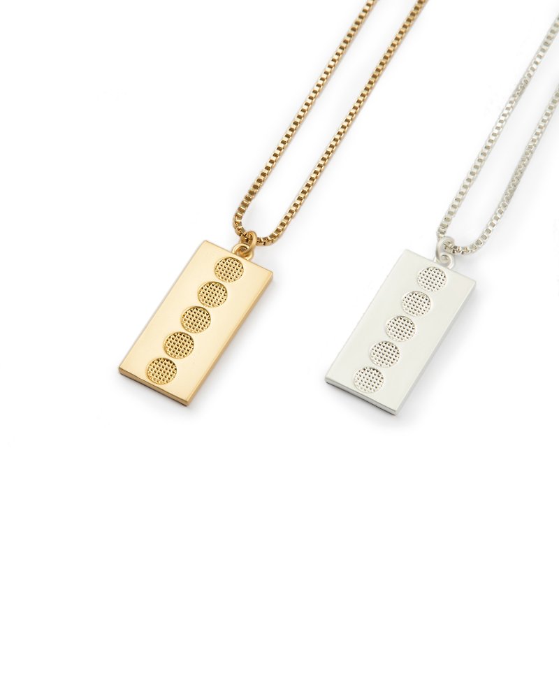 Recovery 2016 Perspective Grid Necklace Grid Necklace perspective (matte silver / matte gold) - สร้อยคอ - โลหะ สีเงิน