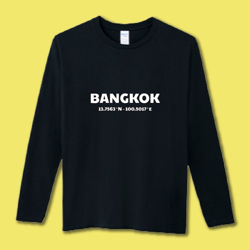 BANGKOK Bangkok City Cultural and Creative University T clothing long-sleeved cotton black versatile - เสื้อยืดผู้ชาย - ผ้าฝ้าย/ผ้าลินิน หลากหลายสี