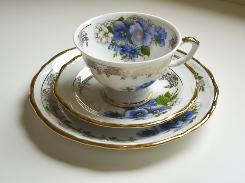 德國古董下午茶杯盤組U - 茶壺/茶杯/茶具 - 瓷 藍色