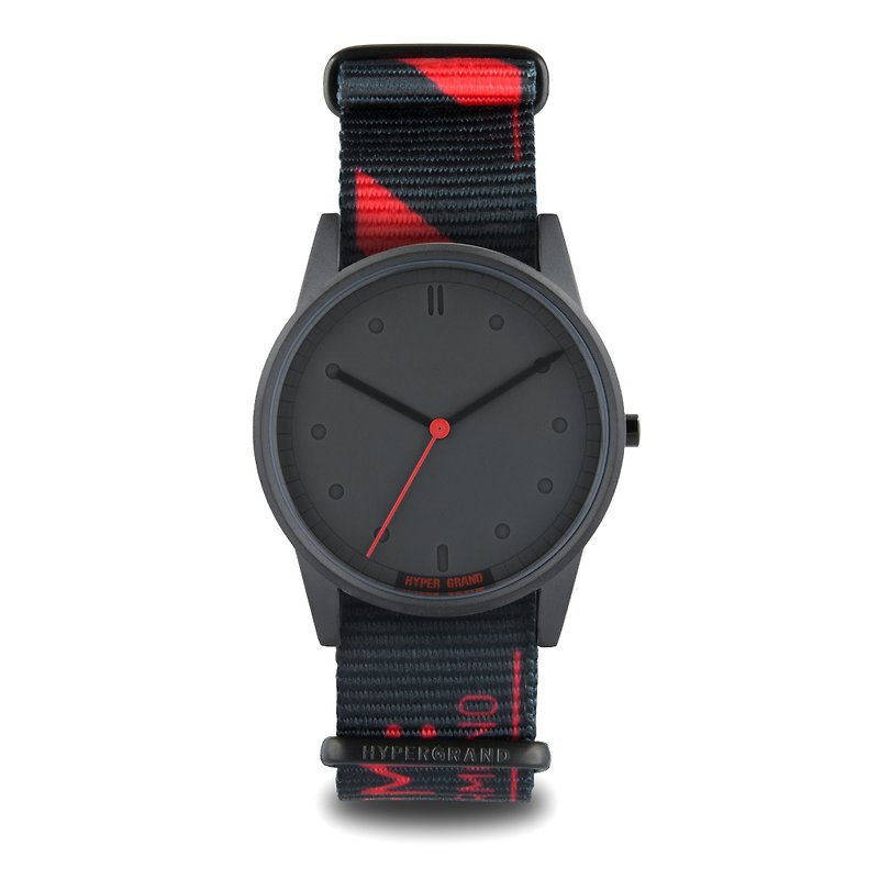 HYPERGRAND - 01 Basic Series - "LO-FI" MONO RED Single Red Metal Watch - นาฬิกาผู้หญิง - วัสดุอื่นๆ สีดำ