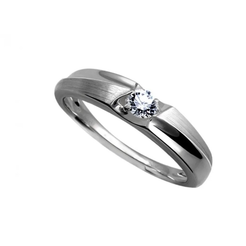True Love ハッピープロポーズ/結婚指輪 ダイヤモンドホワイトスチール レディース リング - リング - ダイヤモンド シルバー