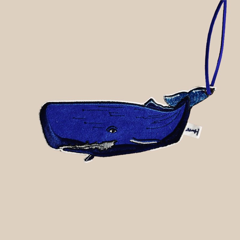 Sperm whale luggage tag/customizable name - ป้ายสัมภาระ - งานปัก 