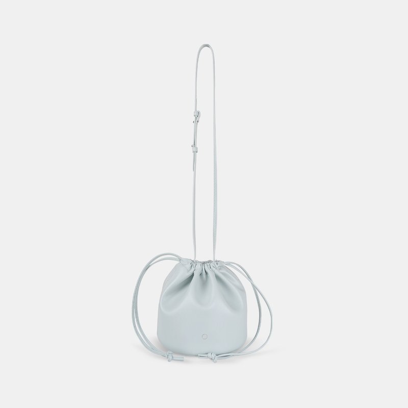 BO Drawstring 玉米基純素皮革 手提包 水桶包 斜背包 淺藍色 - 束口袋/束口背包/水桶包 - 人造皮革 藍色