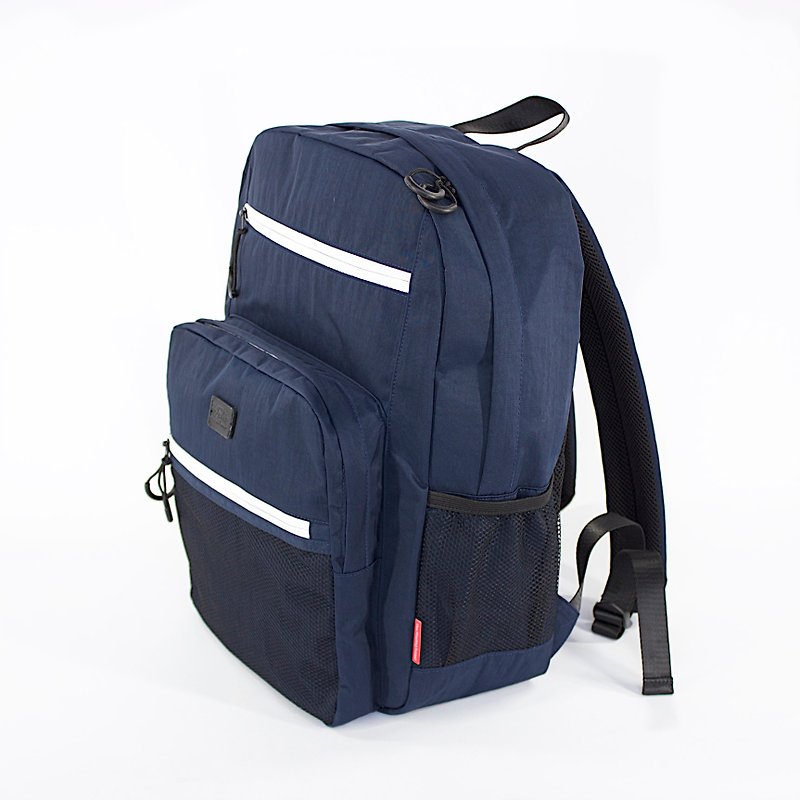 Water-repellent Nylon Multipurpose Backpack / Navy - กระเป๋าเป้สะพายหลัง - เส้นใยสังเคราะห์ สีน้ำเงิน