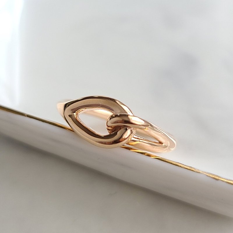 Slim Knot Ring Pink Gold / Free Shipping - แหวนทั่วไป - เงินแท้ สึชมพู