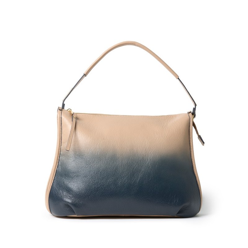 INTENSITY Genuine Leather Gradient Tote Bag - Sunset Glow Blue - กระเป๋าแมสเซนเจอร์ - หนังแท้ หลากหลายสี