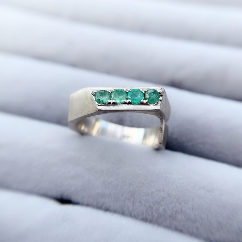 Oˋre Jewelry 設計師款 Emerald 祖母綠 綠寶戒指 925純銀 - 戒指 - 純銀 