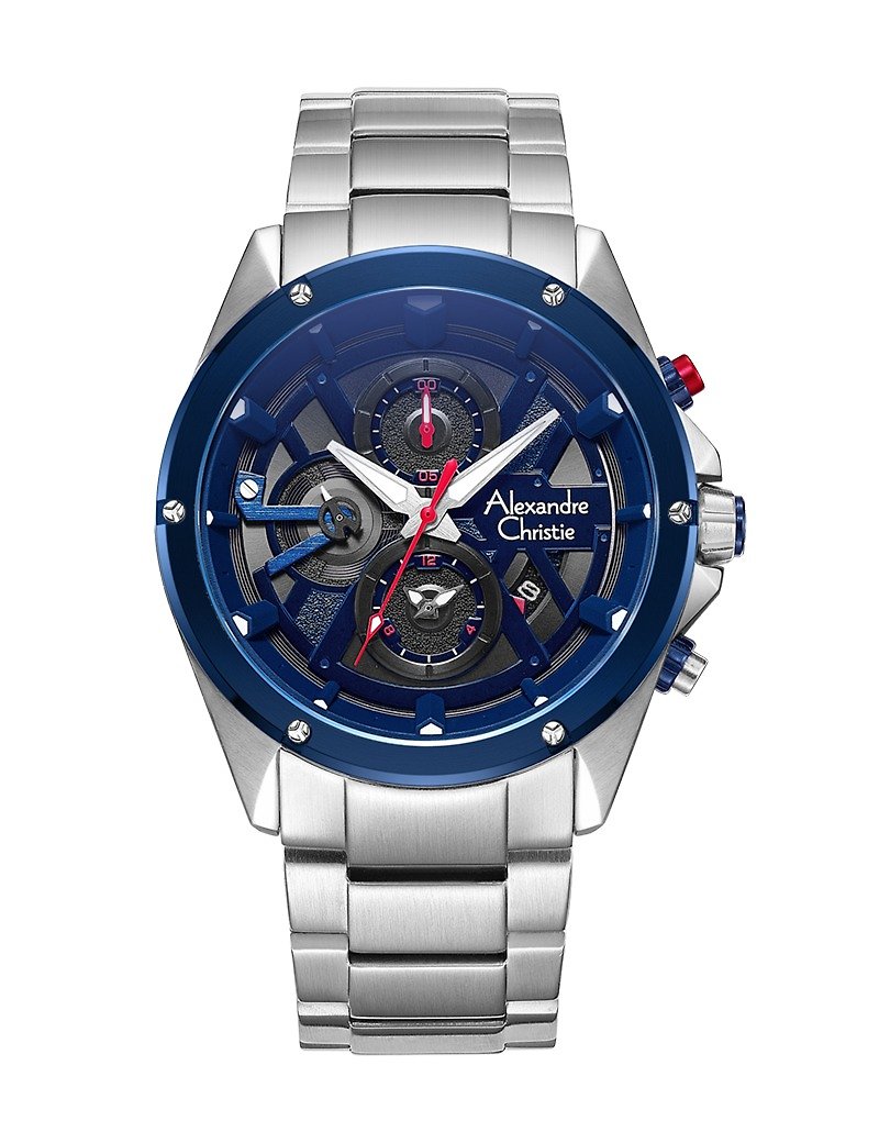 【AC手錶】6620MCBTUBARE-鈷藍x紅 - 男錶/中性錶 - 不鏽鋼 