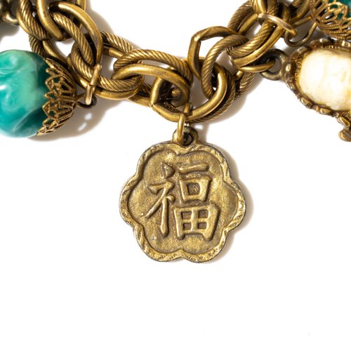 60s USA Selini Vintage buddha & dragon Unsigned bracelet by