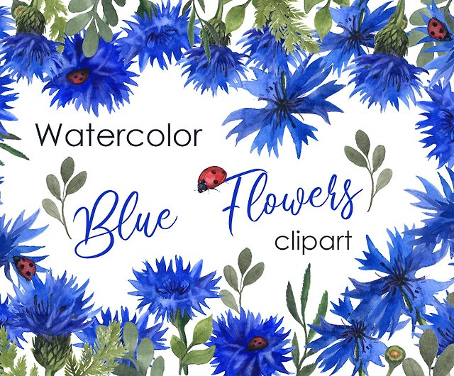 blue flower bouquet clipart