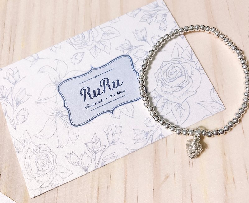 Pine cone Silver bracelet/925 sterling silver/customized/ kumihimo/lucky rope - สร้อยข้อมือ - เงินแท้ สีเงิน