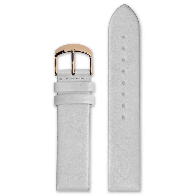 HYPERGRANDレザーストラップ -  20ミリメートル - ホワイトカーフスキン（ゴールドのバックルローズ） - 腕時計 - 革 ホワイト
