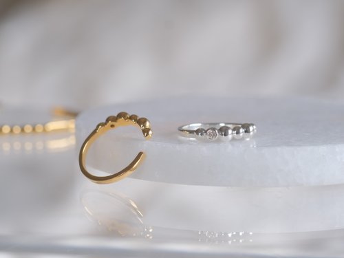 Diamond Tenging 2WAY ring ear cuff ダイヤモンドつぶつぶ