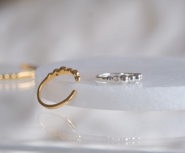 Diamond Tenging 2WAY ring ear cuff ダイヤモンドつぶつぶ
