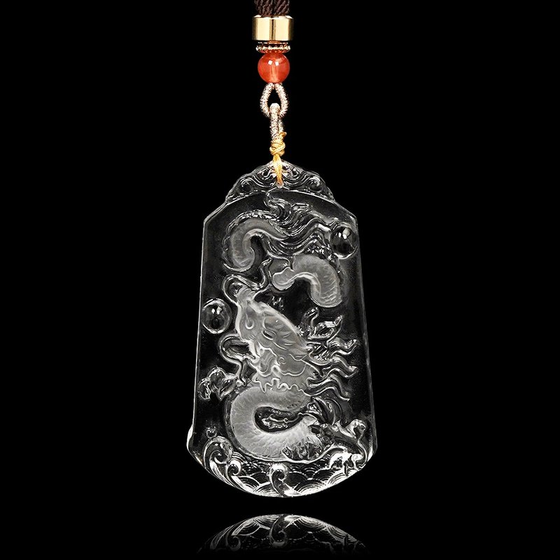 【正佳珠寶】白水晶 頂級淨透龍牌 33g 白水晶龍牌吊墜 - 項鍊 - 半寶石 多色