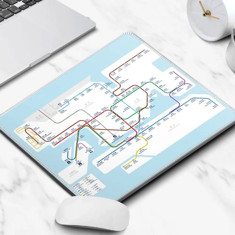 MTR Hong Kong Railway Line Map Overlocked Rectangular Mouse Pad Mouse Pad | Hong Kong Characteristic Cultural and Creative Series - Mouse Pads - Other Materials 