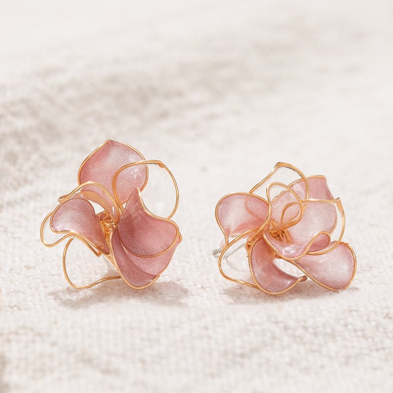 Resin Earrings & Clip-ons Pink - [Epiflora-Berry Powder] Earrings | Crystal Flower Jewelry