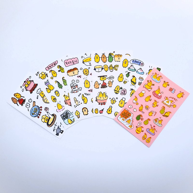 Corn Okshushu sticker pack (6 sheets) - Stickers - Paper Yellow