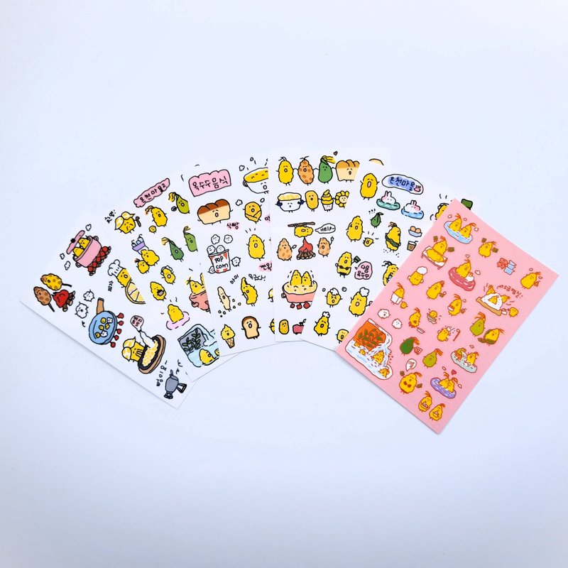 Corn Okshushu sticker pack (6 sheets) - Stickers - Paper Yellow