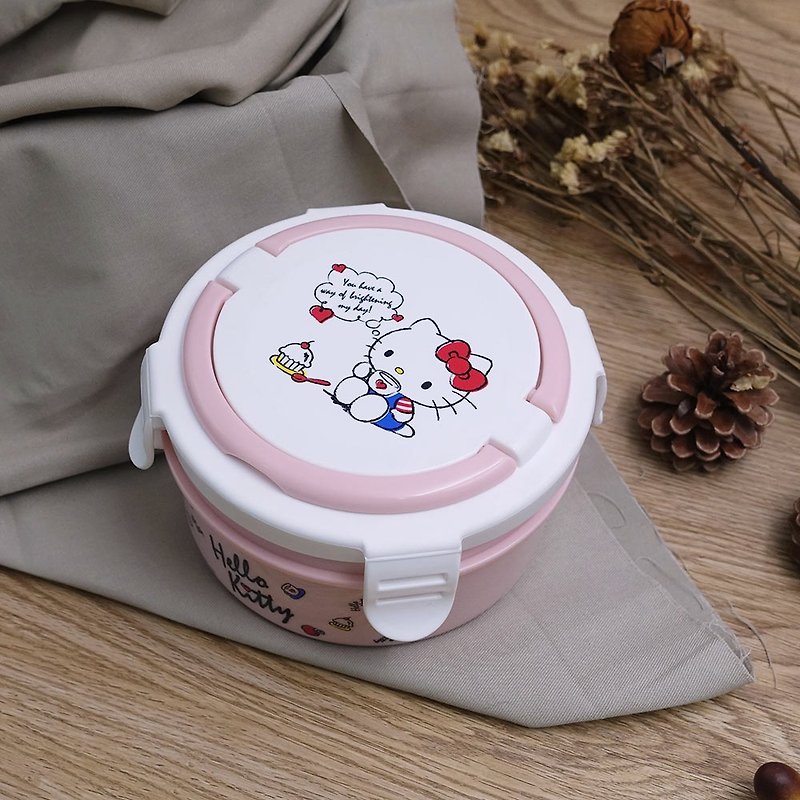 Hello Kitty Stainless Steel Insulated Lunch Box-Afternoon Tea Type Made in Taiwan - Lunch Boxes - Stainless Steel Pink