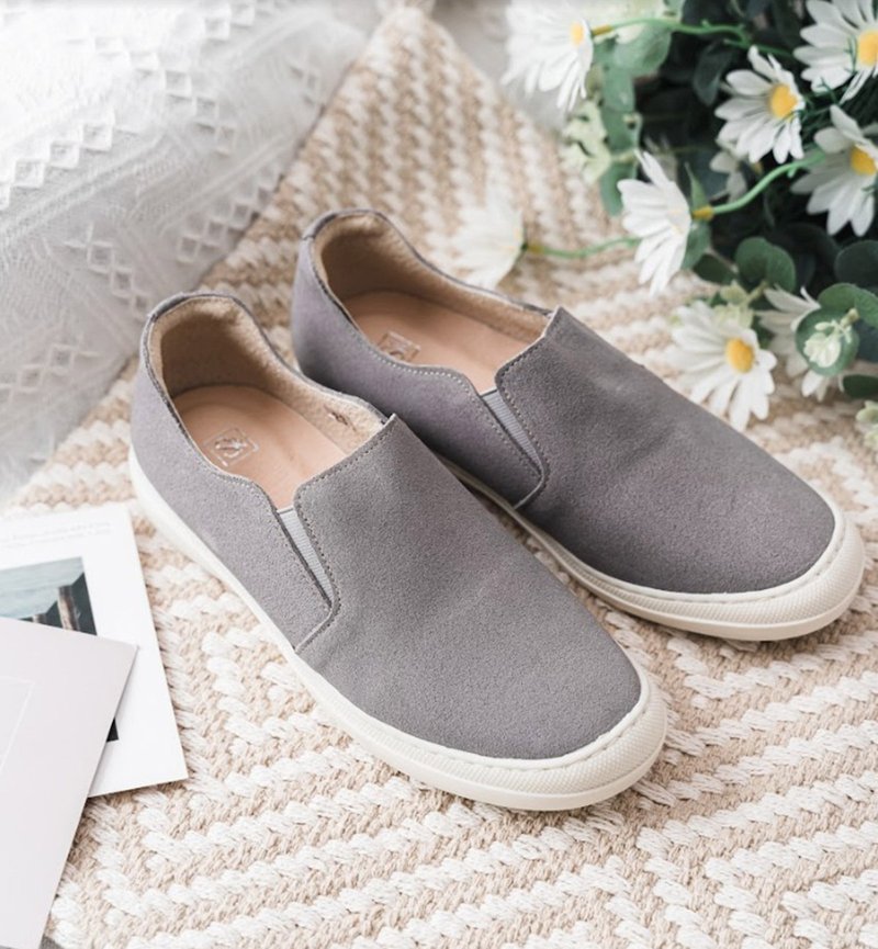 Christmas gift box [soft bread] nano-repellent water-repellent bread shoes_blue gray | handmade | - Women's Casual Shoes - Genuine Leather 