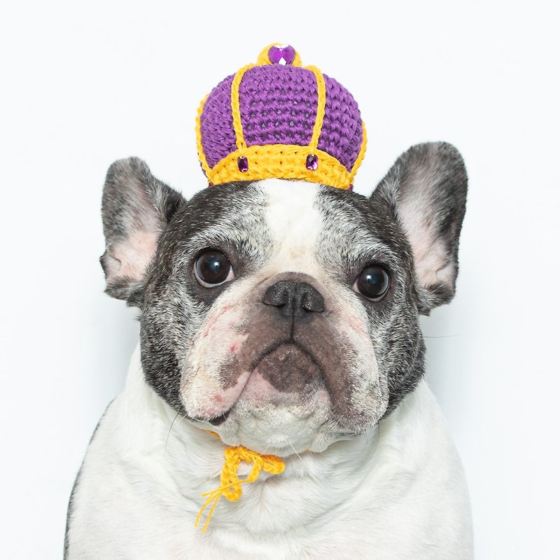 童話小皇后 訂製皇冠 - 貴族紫  聖誕禮盒 - 寵物衣服 - 棉．麻 紫色