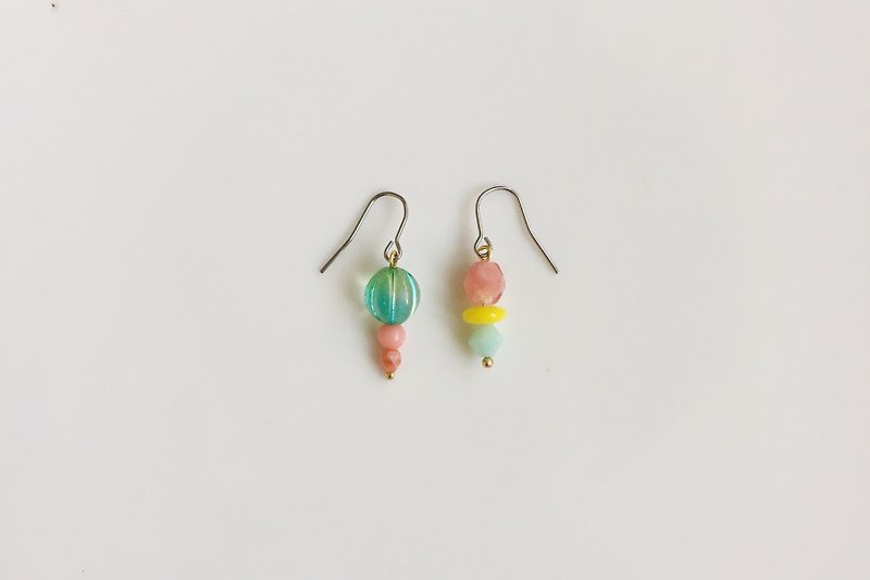 Elf Asymmetric Stud Earrings - Earrings & Clip-ons - Gemstone Multicolor